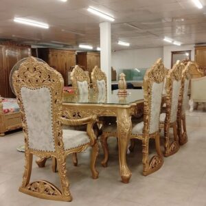 Dining table with six chairs