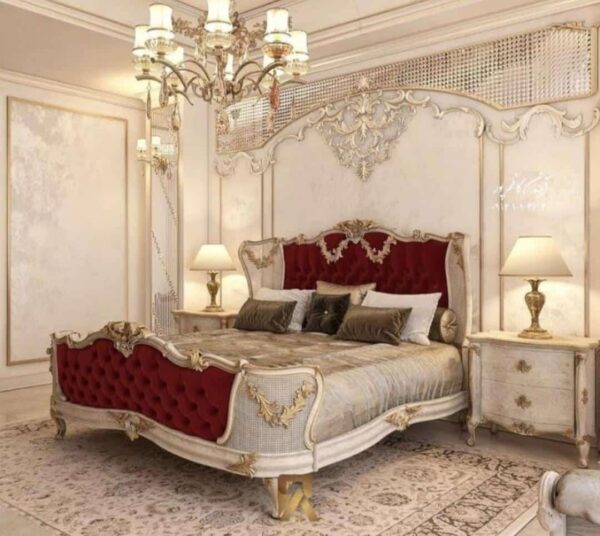 Red and white theme bed