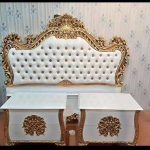 Simple back of bed. with two side tables