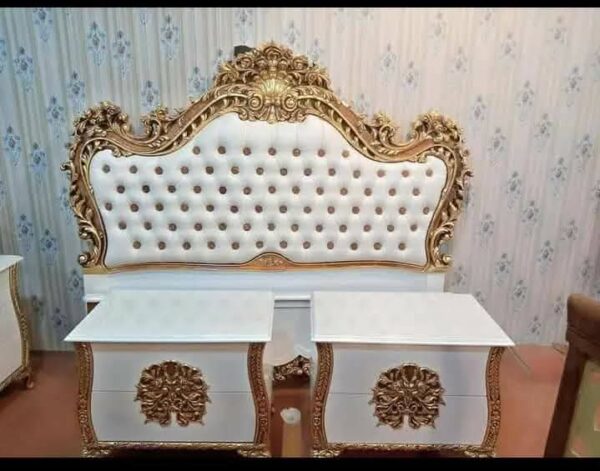 Simple back of bed. with two side tables