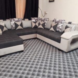 Simple black and white sofa