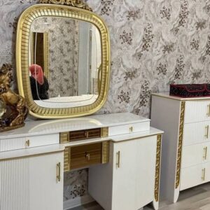 Stylish white mirror table