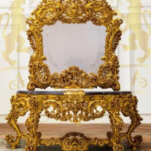 Stylish yellow mirror table